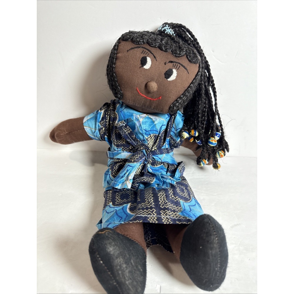 Vintage handmade African-American fertility doll made‎ in Ghana 16 nch